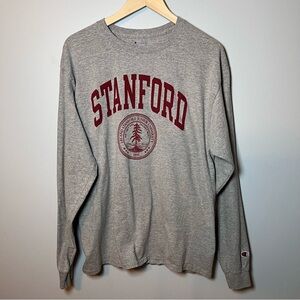 Stanford University Long Sleeve T-Shirt Men’s L Gray Champion Shirt College NCAA